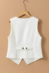 Solid Color Button Up V Neck Suit Vest